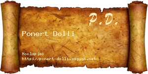 Ponert Dolli névjegykártya